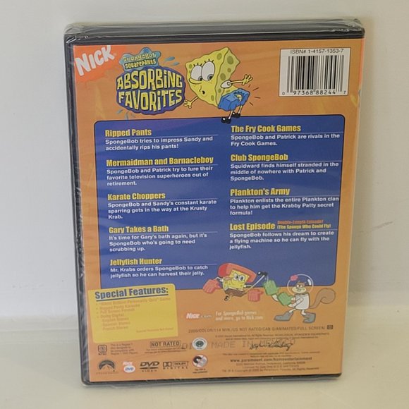 SpongeBob Square Pants - 9 Absorbing Favorite Shows DVD - NEW - Sealed‎ - Picture 2 of 3